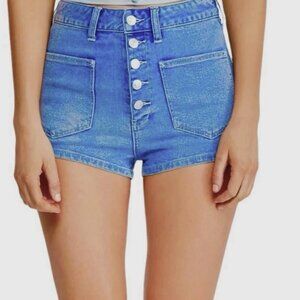 We the Free Bridgette Exposed Button Fly High Rise Denim Shorts